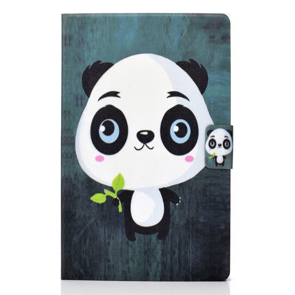 Pattern Printing Leather Stand Tablet Shell for Lenovo Tab M10 Plus TB-X606F - Panda