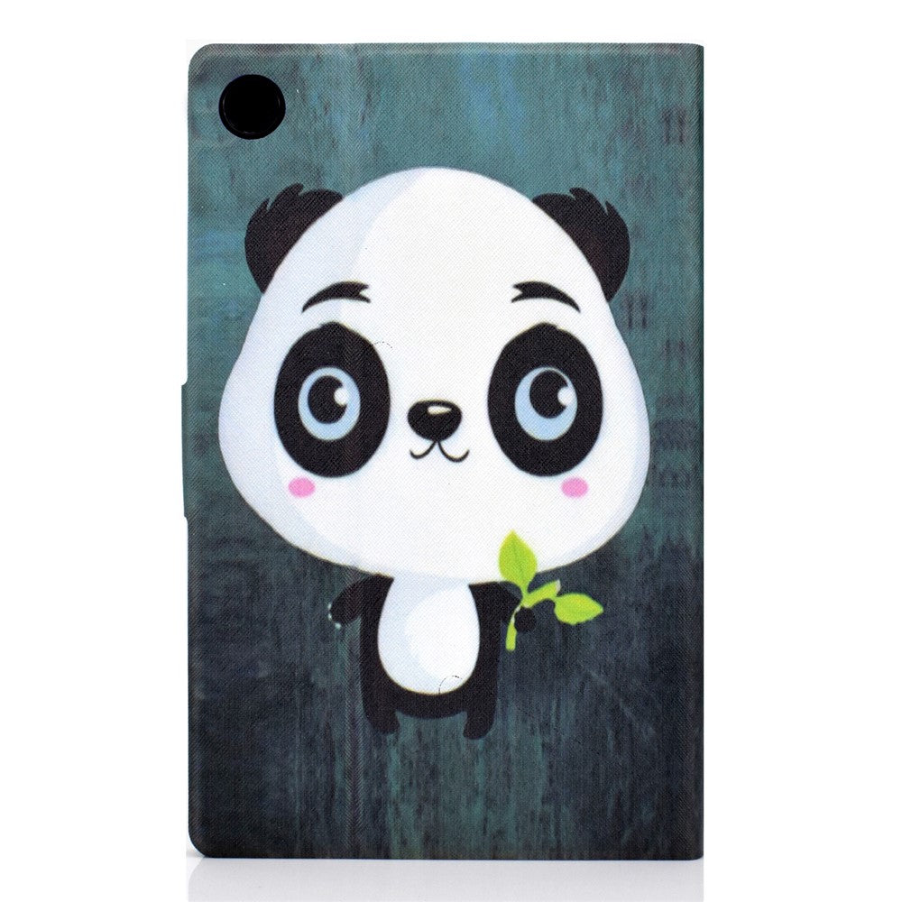 Pattern Printing Leather Stand Tablet Shell for Lenovo Tab M10 Plus TB-X606F - Panda