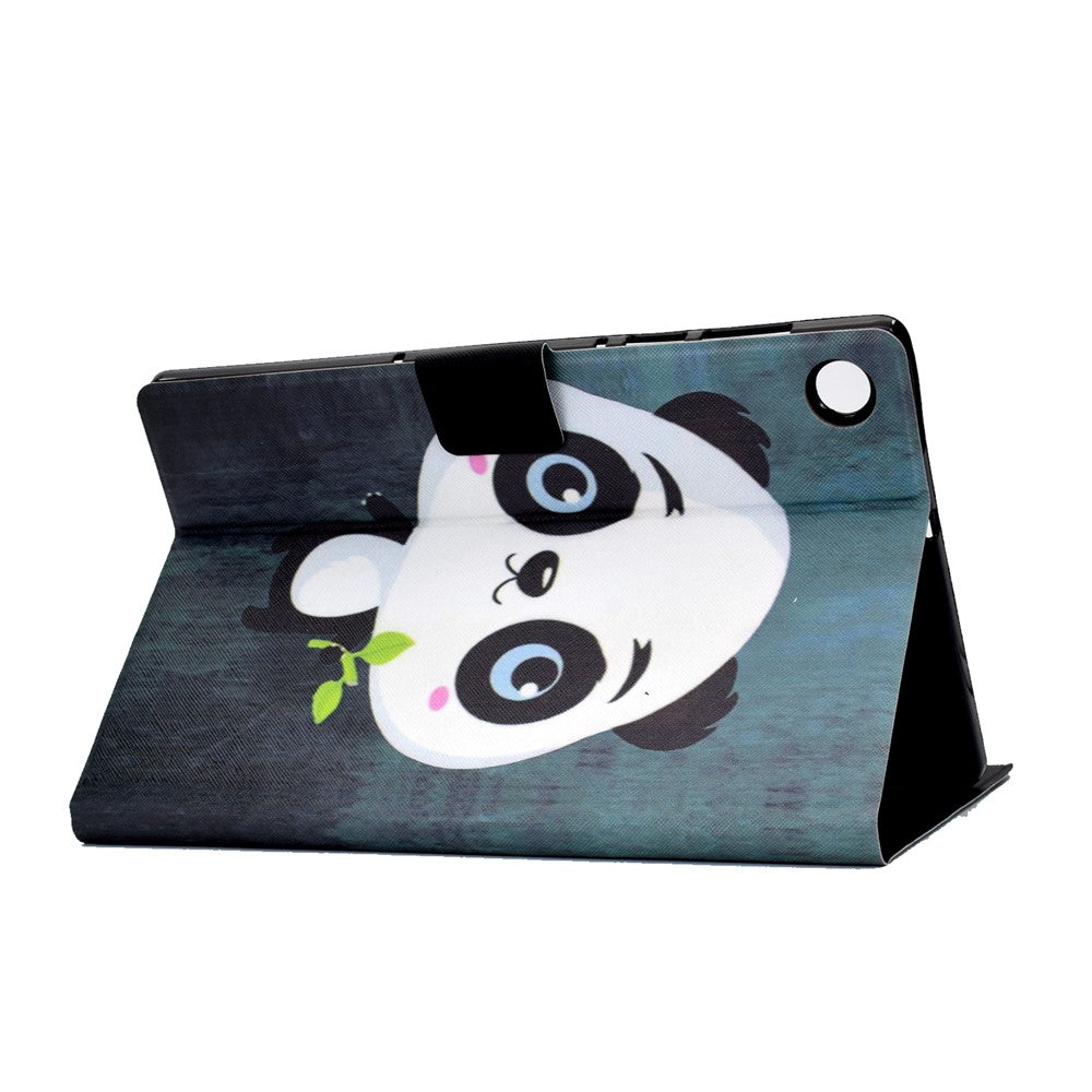 Pattern Printing Leather Stand Tablet Shell for Lenovo Tab M10 Plus TB-X606F - Panda