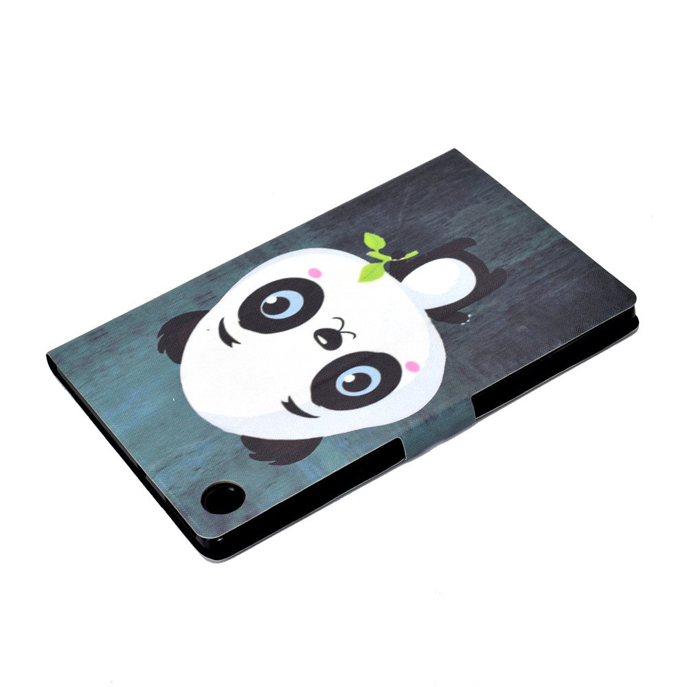 Pattern Printing Leather Stand Tablet Shell for Lenovo Tab M10 Plus TB-X606F - Panda