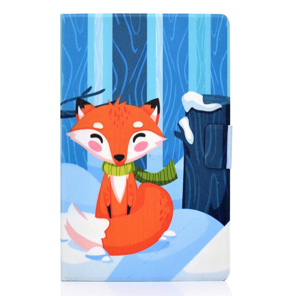 Pattern Printing Leather Stand Tablet Shell for Lenovo Tab M10 Plus TB-X606F - Fox