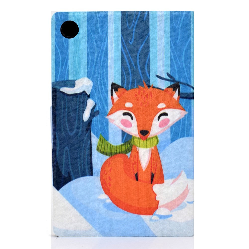 Pattern Printing Leather Stand Tablet Shell for Lenovo Tab M10 Plus TB-X606F - Fox