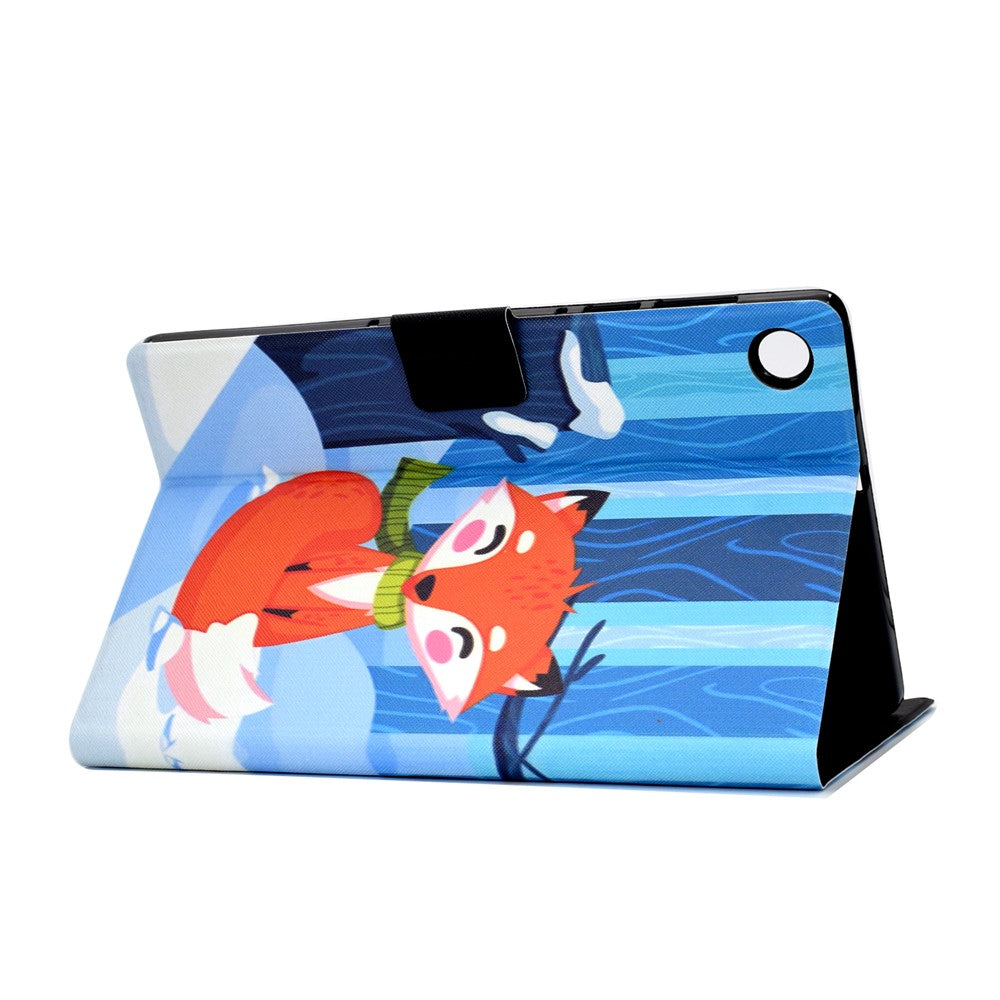 Pattern Printing Leather Stand Tablet Shell for Lenovo Tab M10 Plus TB-X606F - Fox