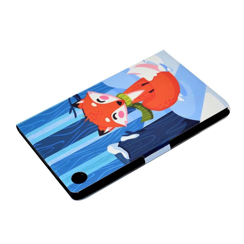 Pattern Printing Leather Stand Tablet Shell for Lenovo Tab M10 Plus TB-X606F - Fox