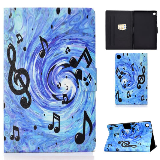 Pattern Printing Leather Stand Tablet Shell for Lenovo Tab M10 Plus TB-X606F - Music Symbol