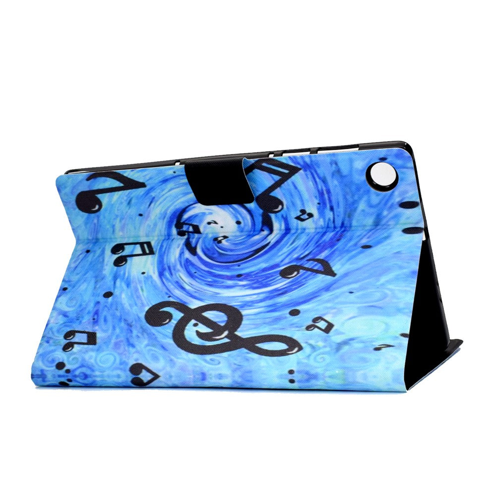Pattern Printing Leather Stand Tablet Shell for Lenovo Tab M10 Plus TB-X606F - Music Symbol