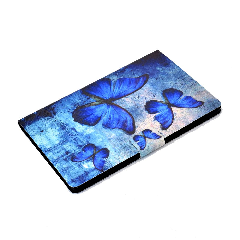 Pattern Printing Leather Stand Tablet Shell for Lenovo Tab M10 Plus TB-X606F - Blue Butterflies