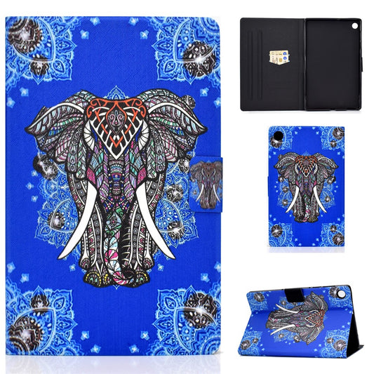 Pattern Printing Leather Stand Tablet Shell for Lenovo Tab M10 Plus TB-X606F - Elephant