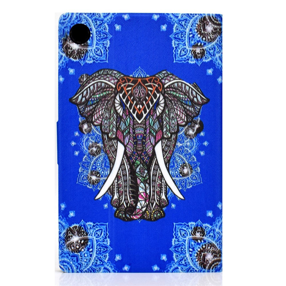 Pattern Printing Leather Stand Tablet Shell for Lenovo Tab M10 Plus TB-X606F - Elephant