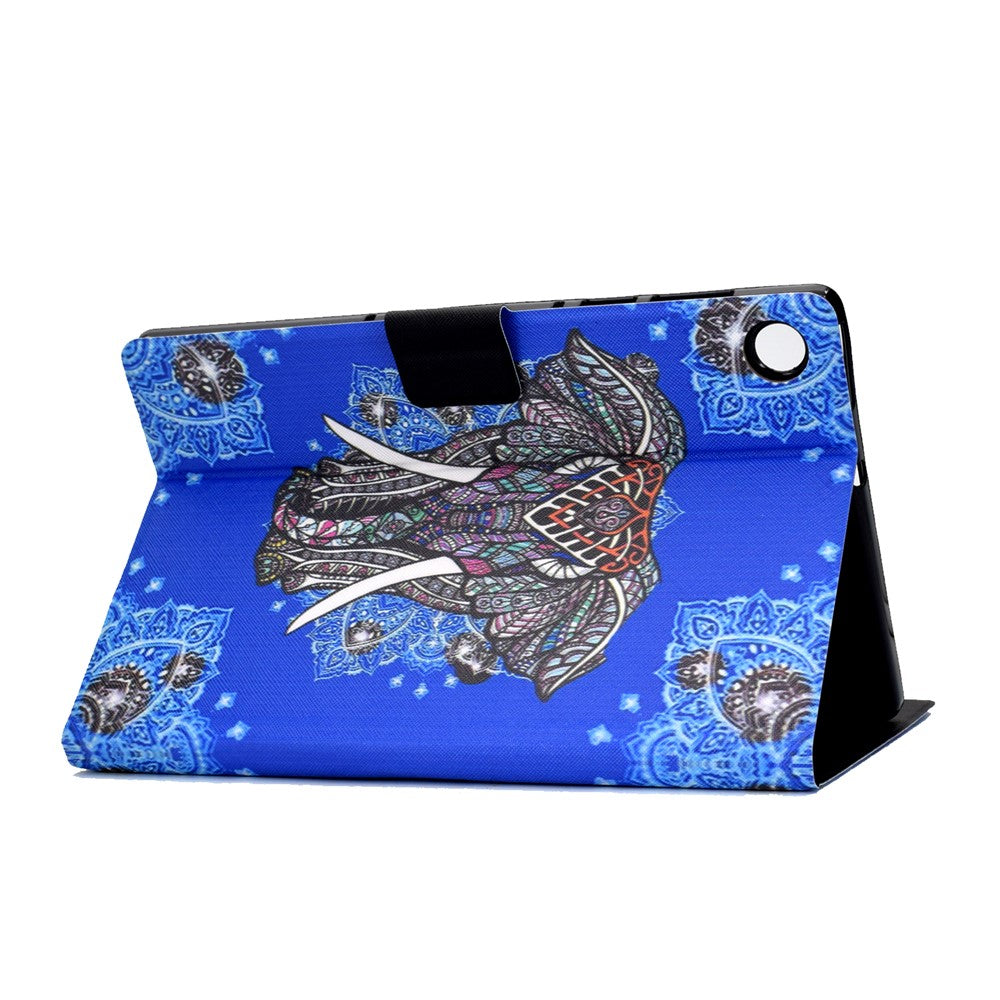 Pattern Printing Leather Stand Tablet Shell for Lenovo Tab M10 Plus TB-X606F - Elephant