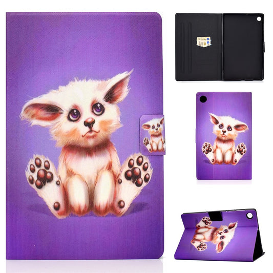 Pattern Printing Leather Stand Tablet Shell for Lenovo Tab M10 Plus TB-X606F - Abyssinian Cat