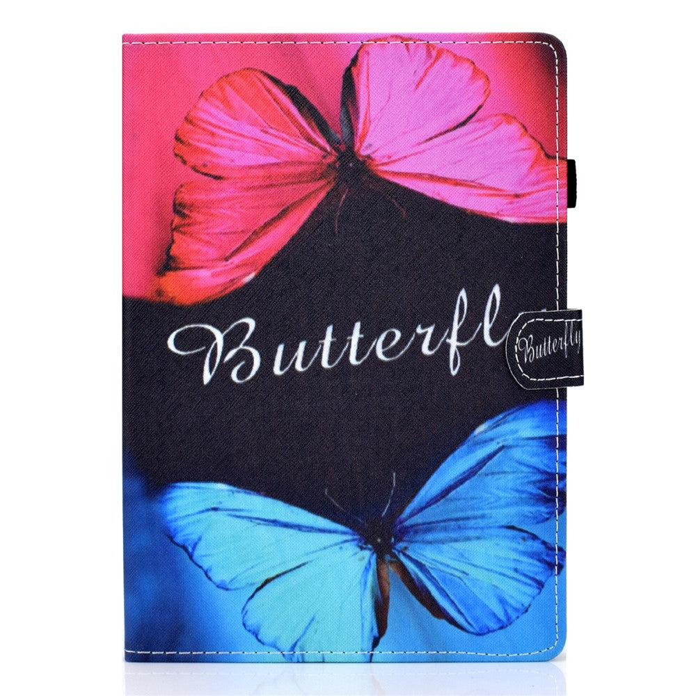 Pattern Printing Leather Card Holder Tablet Case for Lenovo Tab M10 TB-X605F - Butterfly