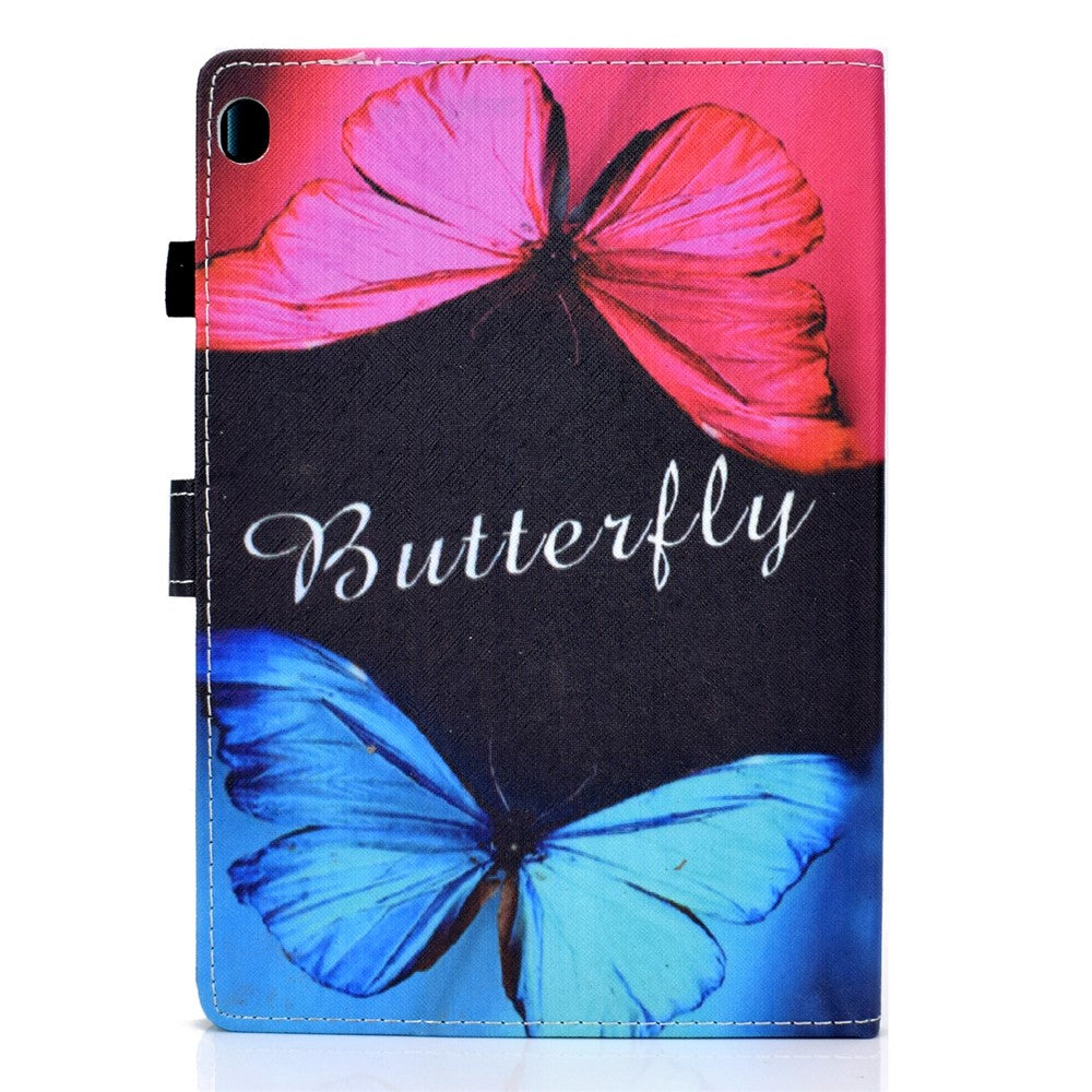 Pattern Printing Leather Card Holder Tablet Case for Lenovo Tab M10 TB-X605F - Butterfly