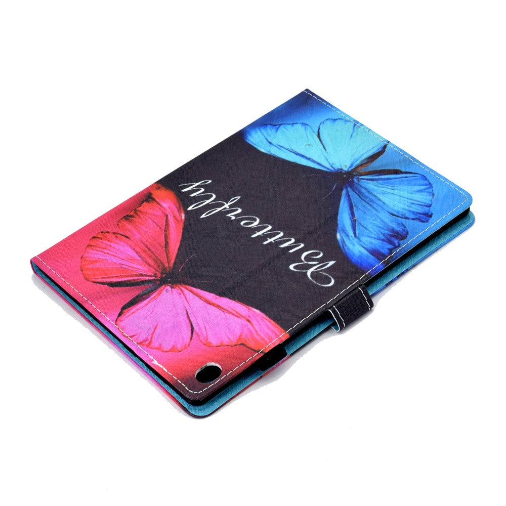 Pattern Printing Leather Card Holder Tablet Case for Lenovo Tab M10 TB-X605F - Butterfly