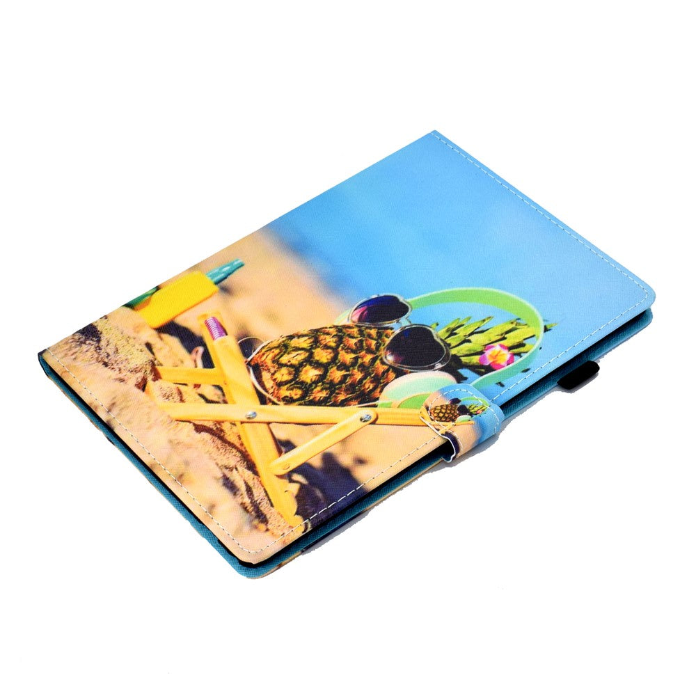 Pattern Printing Leather Card Holder Tablet Case for Lenovo Tab M10 TB-X605F - Cool Pineapple