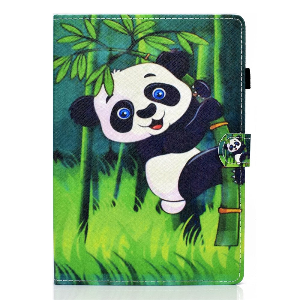 Pattern Printing Leather Card Holder Tablet Case for Lenovo Tab M10 TB-X605F - Climbing Panda