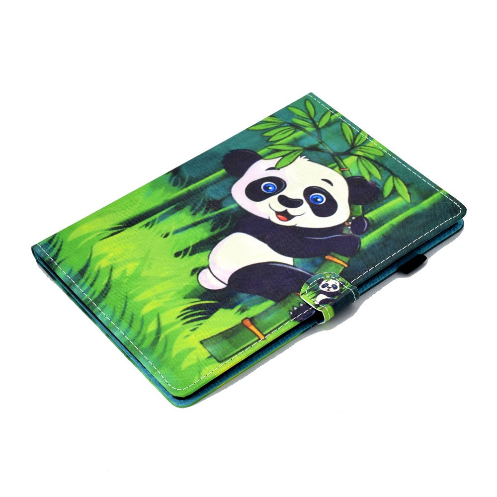 Pattern Printing Leather Card Holder Tablet Case for Lenovo Tab M10 TB-X605F - Climbing Panda