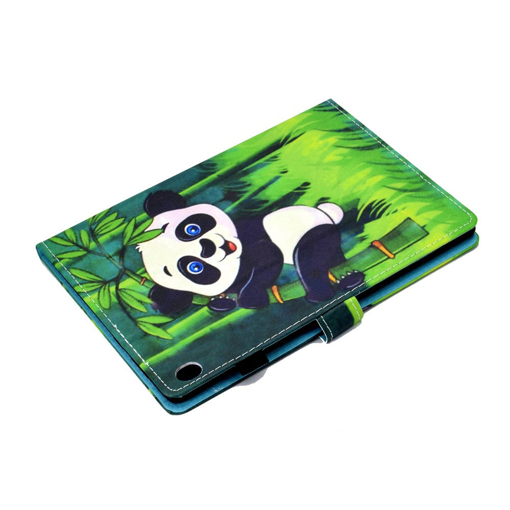 Pattern Printing Leather Card Holder Tablet Case for Lenovo Tab M10 TB-X605F - Climbing Panda