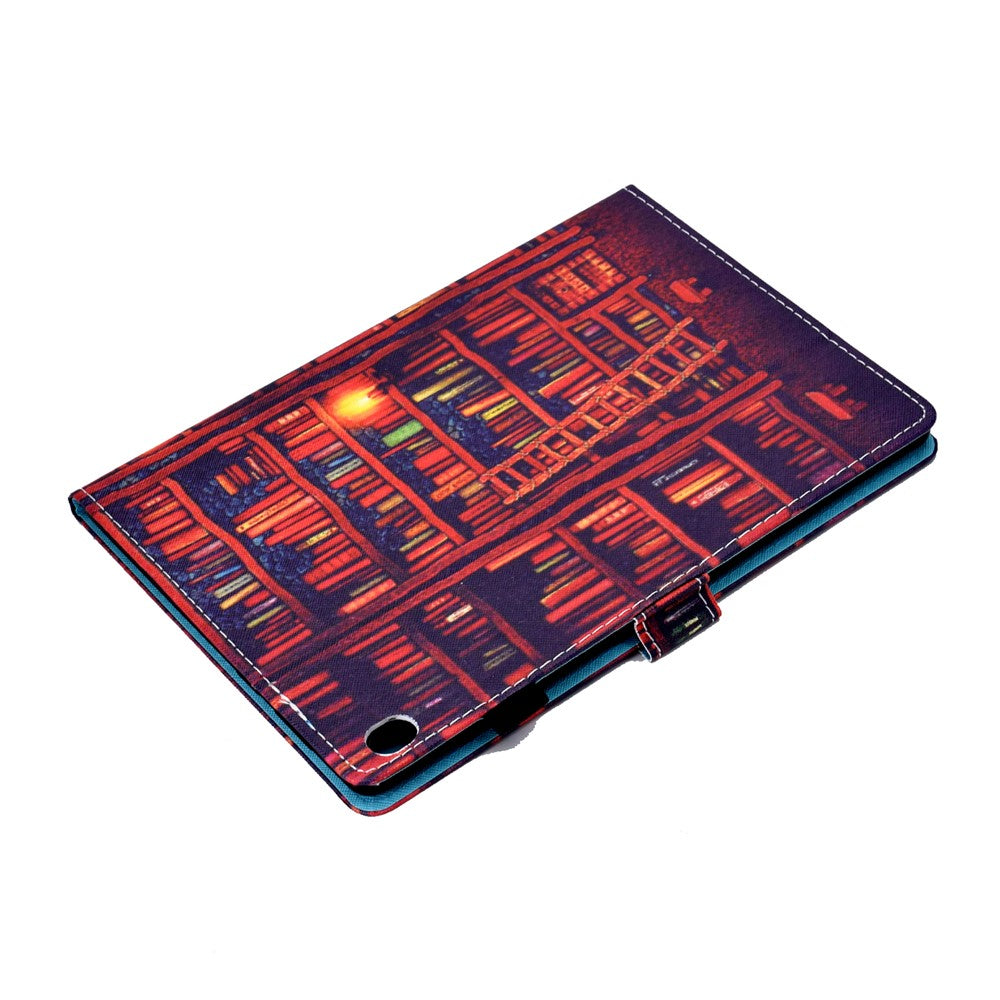 Pattern Printing Leather Card Holder Tablet Case for Lenovo Tab M10 TB-X605F - Bookshelf