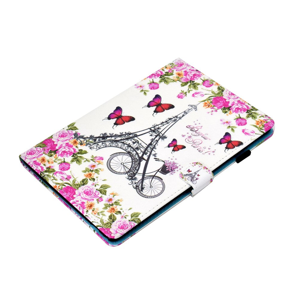 Pattern Printing Leather Card Holder Tablet Case for Lenovo Tab M10 TB-X605F - Eiffel Tower