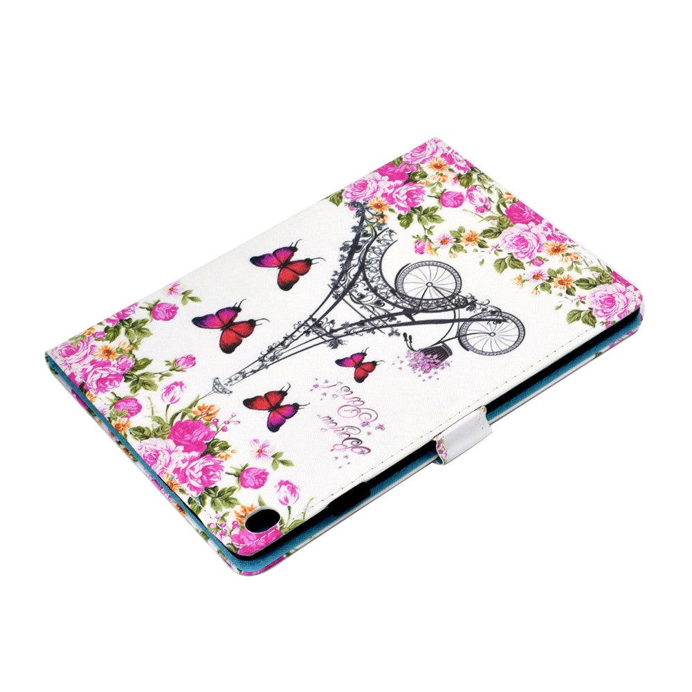 Pattern Printing Leather Card Holder Tablet Case for Lenovo Tab M10 TB-X605F - Eiffel Tower