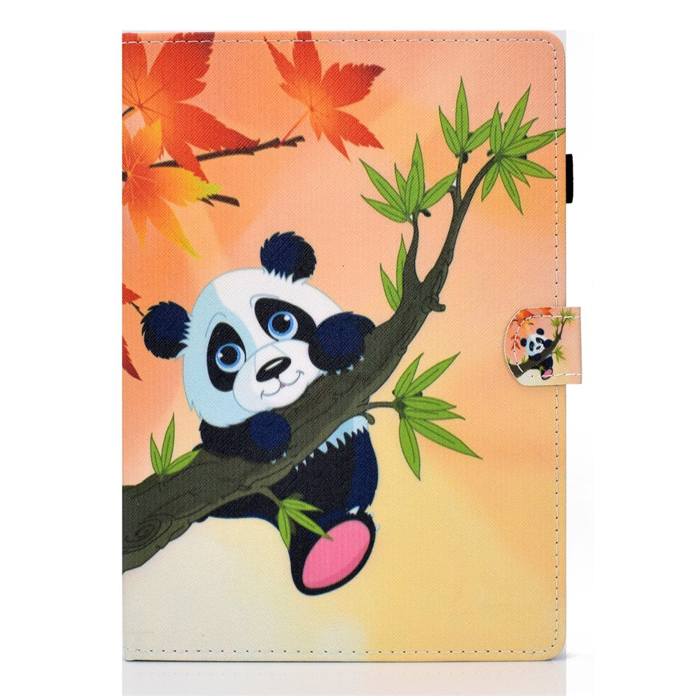Pattern Printing Leather Card Holder Tablet Case for Lenovo Tab M10 TB-X605F - Panda