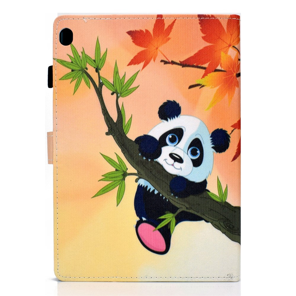 Pattern Printing Leather Card Holder Tablet Case for Lenovo Tab M10 TB-X605F - Panda