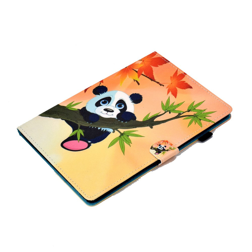 Pattern Printing Leather Card Holder Tablet Case for Lenovo Tab M10 TB-X605F - Panda