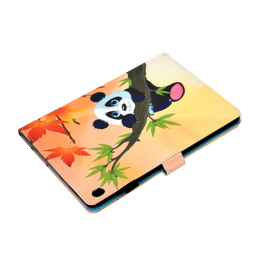 Pattern Printing Leather Card Holder Tablet Case for Lenovo Tab M10 TB-X605F - Panda