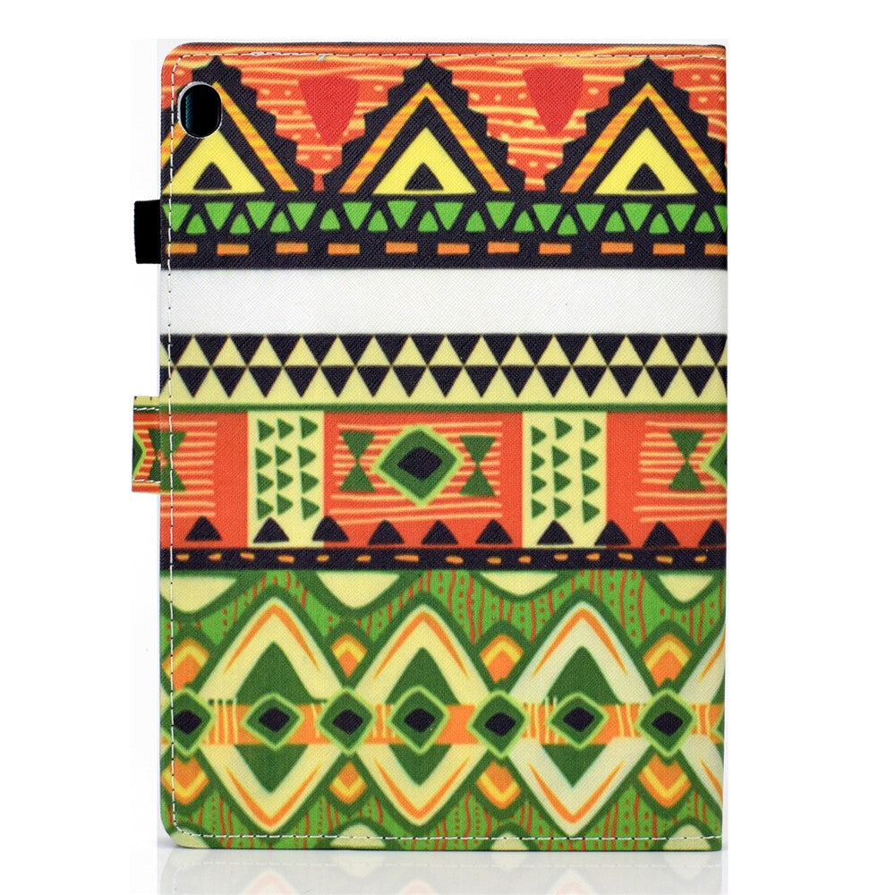 Pattern Printing Leather Card Holder Tablet Case for Lenovo Tab M10 TB-X605F - Geometric Patterns