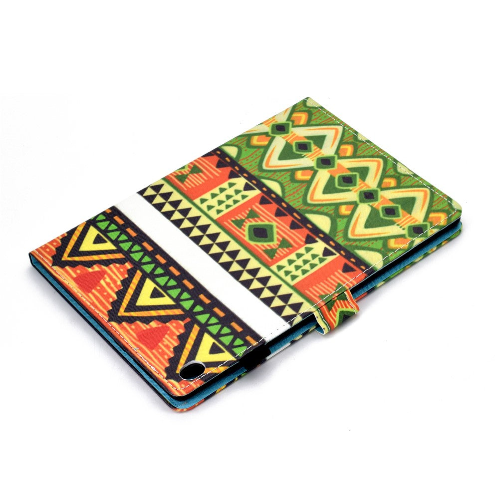 Pattern Printing Leather Card Holder Tablet Case for Lenovo Tab M10 TB-X605F - Geometric Patterns
