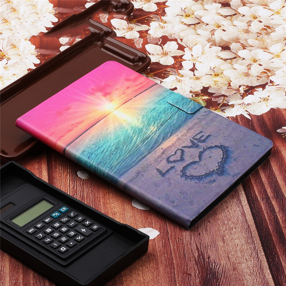 Pattern Printing Card Slots Stand Leather Cover for Lenovo Tab M10 Plus TB-X606F - Seaside Love