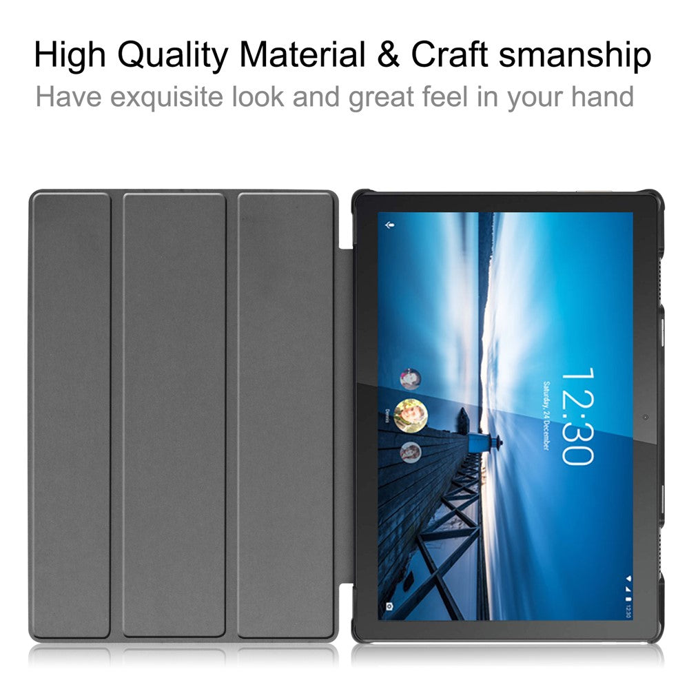 Pattern Printing Leather Tri-fold Tablet Flip Cover for Lenovo M10 FHD REL TB-X605FC - Oil Painting
