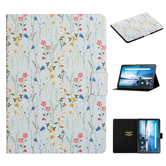 Flower Pattern Printing Tablet Cover for Lenovo Tab M10 TB-X605F - Red Flower