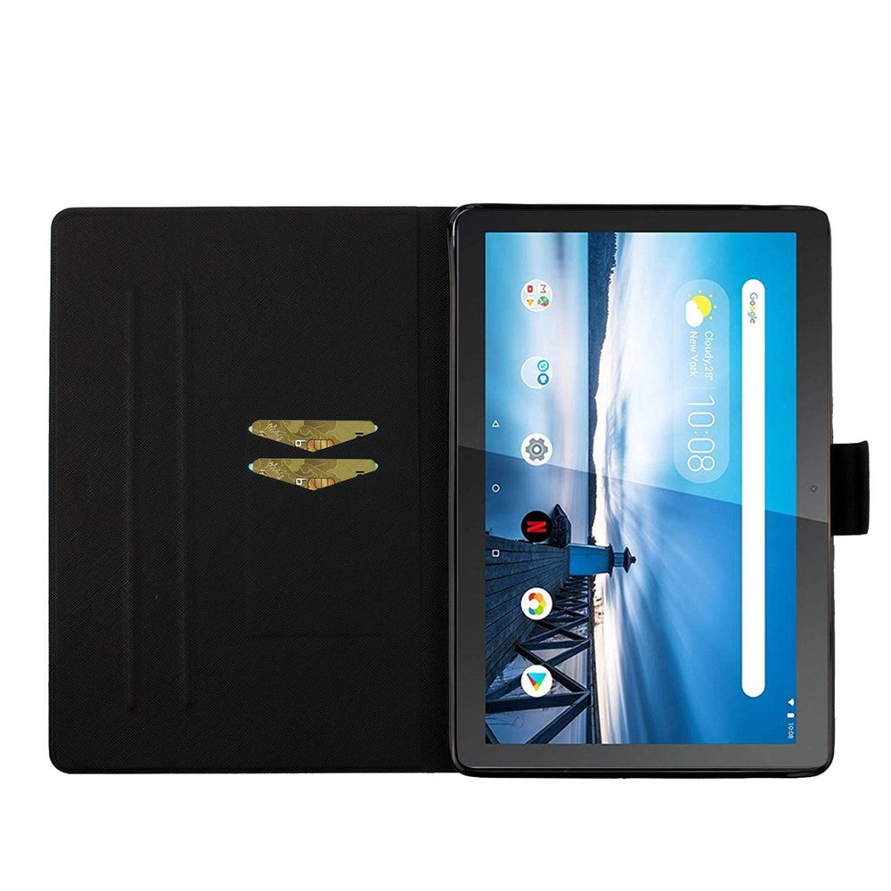 Flower Pattern Printing Tablet Cover for Lenovo Tab M10 TB-X605F - Red Flower