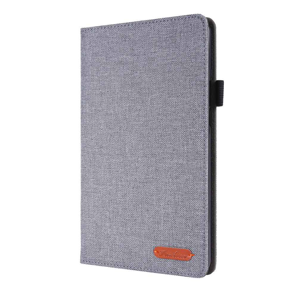 Cloth Texture Card Slots Stand Leather Cover for Lenovo Tab M8/Tab M8 (2nd Gen) - Grey