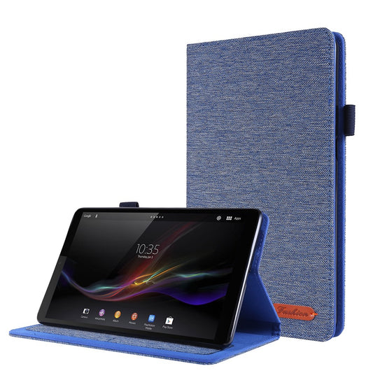 Cloth Texture Card Slots Stand Leather Cover for Lenovo Tab M8/Tab M8 (2nd Gen) - Blue