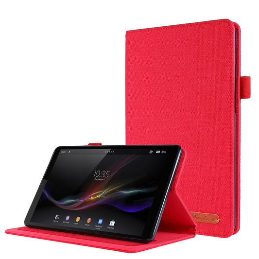 Cloth Texture Card Slots Stand Leather Cover for Lenovo Tab M8/Tab M8 (2nd Gen) - Red