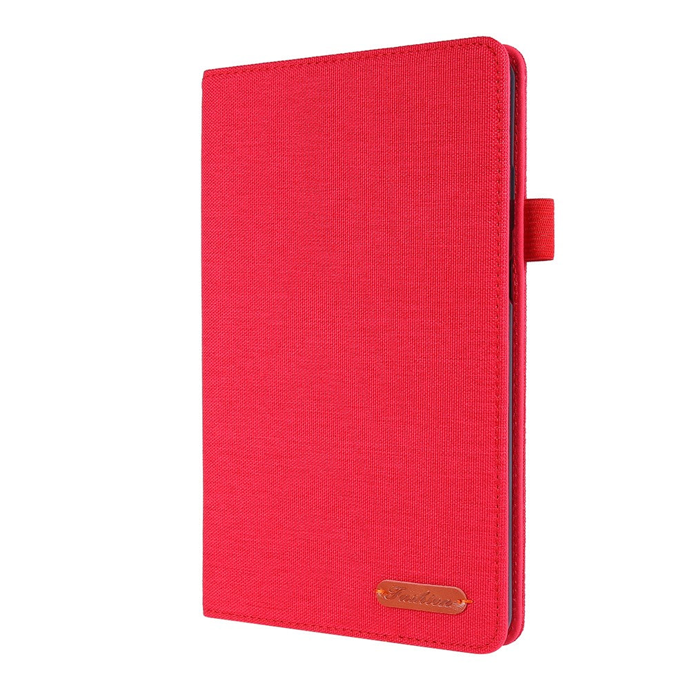 Cloth Texture Card Slots Stand Leather Cover for Lenovo Tab M8/Tab M8 (2nd Gen) - Red