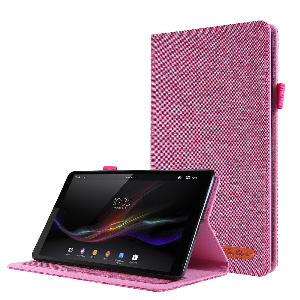 Cloth Texture Card Slots Stand Leather Cover for Lenovo Tab M8/Tab M8 (2nd Gen) - Rose