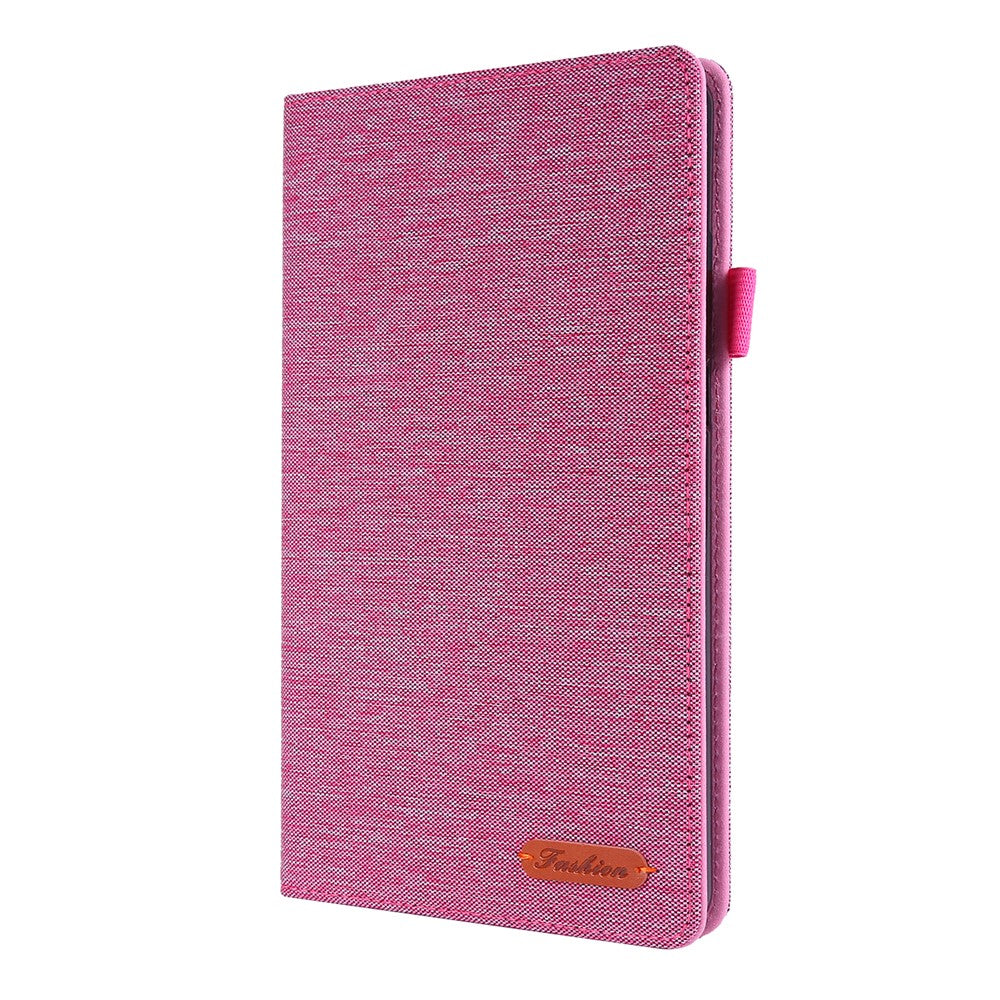 Cloth Texture Card Slots Stand Leather Cover for Lenovo Tab M8/Tab M8 (2nd Gen) - Rose