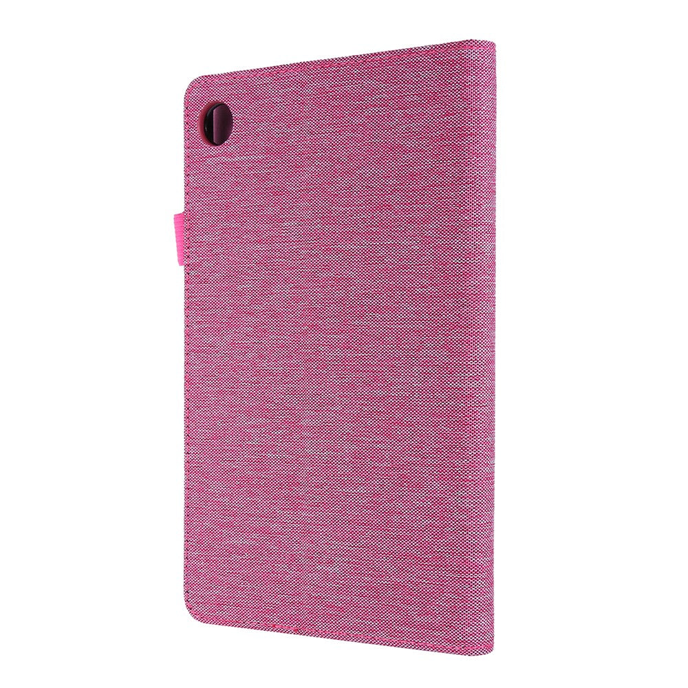 Cloth Texture Card Slots Stand Leather Cover for Lenovo Tab M8/Tab M8 (2nd Gen) - Rose