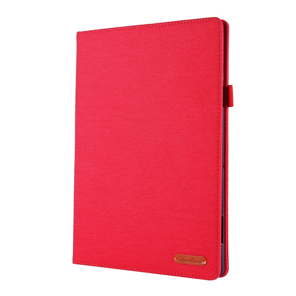 Cloth Texture Card Slots Leather Protective Case for Lenovo Tab M10 TB-X605F - Red