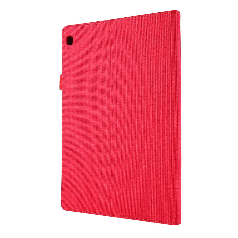 Cloth Texture Card Slots Leather Protective Case for Lenovo Tab M10 TB-X605F - Red