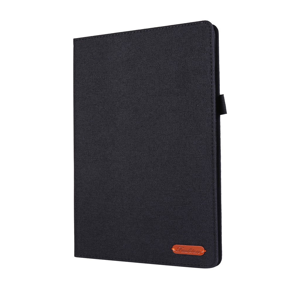 Cloth Texture Card Holder Stand Leather Case for Lenovo Tab P10 - Black
