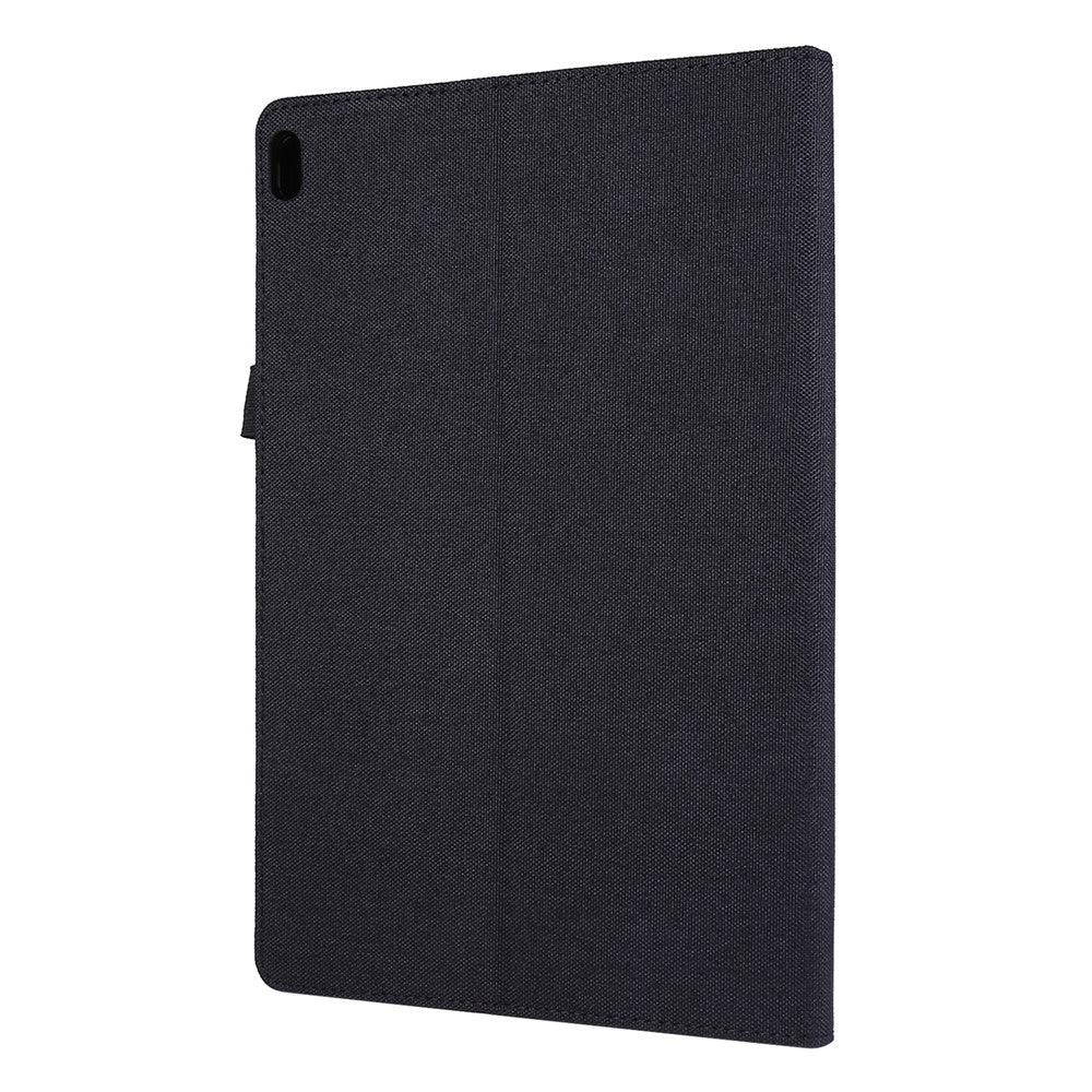 Cloth Texture Card Holder Stand Leather Case for Lenovo Tab P10 - Black