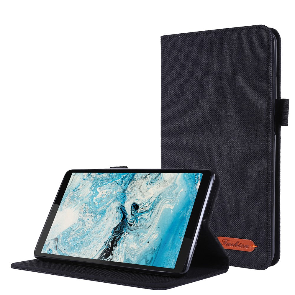 Cloth Texture Card Slots Stand Leather Protective Cover for  Lenovo Tab M7 (2nd Gen) TB-7305F / (3rd Gen) - Black