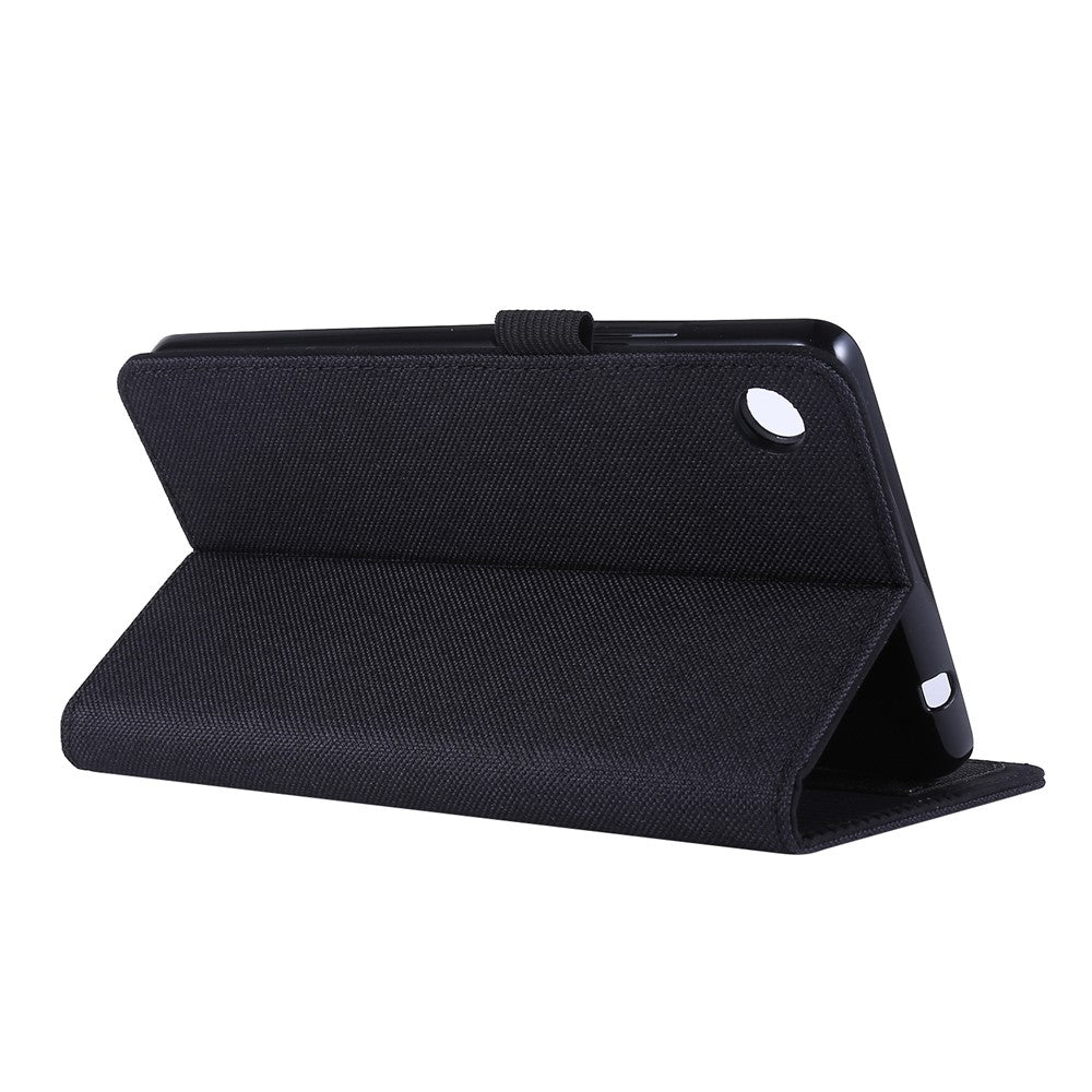 Cloth Texture Card Slots Stand Leather Protective Cover for  Lenovo Tab M7 (2nd Gen) TB-7305F / (3rd Gen) - Black