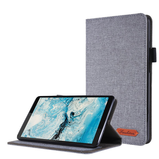 Cloth Texture Card Slots Stand Leather Protective Cover for  Lenovo Tab M7 (2nd Gen) TB-7305F / (3rd Gen) - Grey