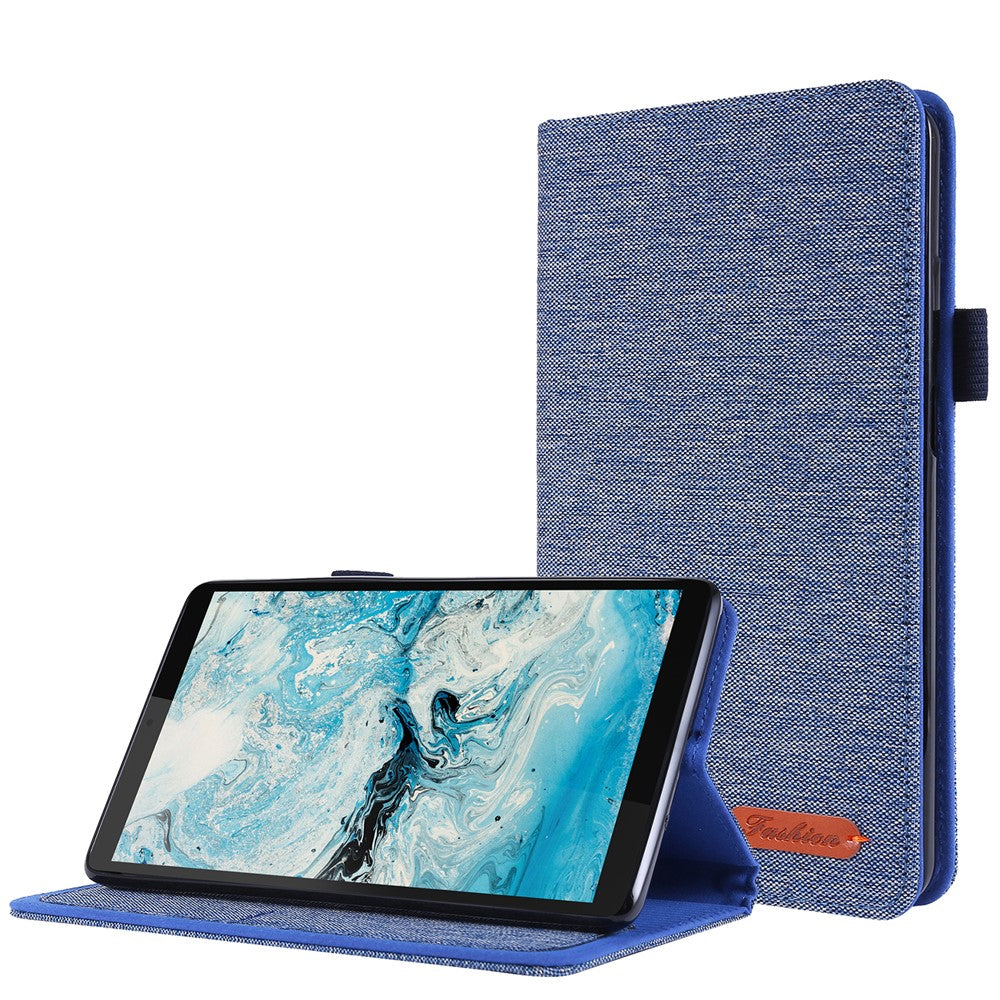 Cloth Texture Card Slots Stand Leather Protective Cover for  Lenovo Tab M7 (2nd Gen) TB-7305F / (3rd Gen) - Blue